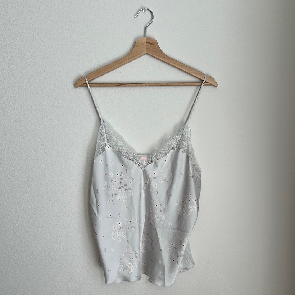 Floral Lace Trim Camisole Set